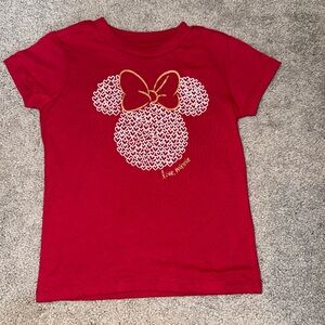 Disney Minnie Mouse Toddler T Shirt Size 5 Red Heart Graphic Tee NWOT
